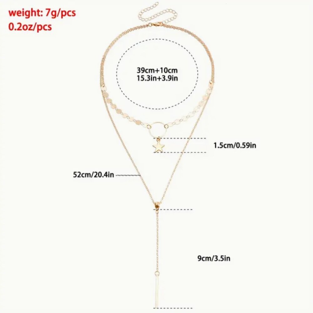 Free People ⭐️ Gold Star 2 Layer Choker Necklace - Picture 3 of 7